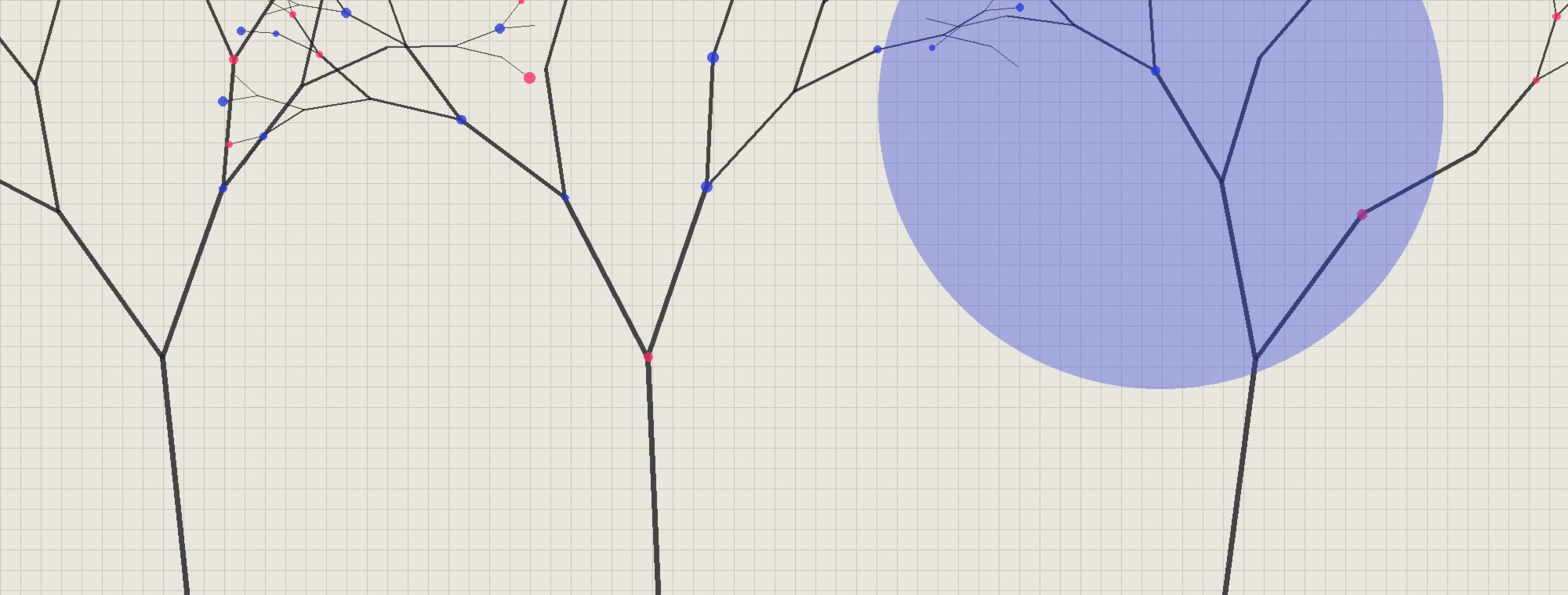 Illustration abstraite de branches et de halo, identité visuelle du labo indielab